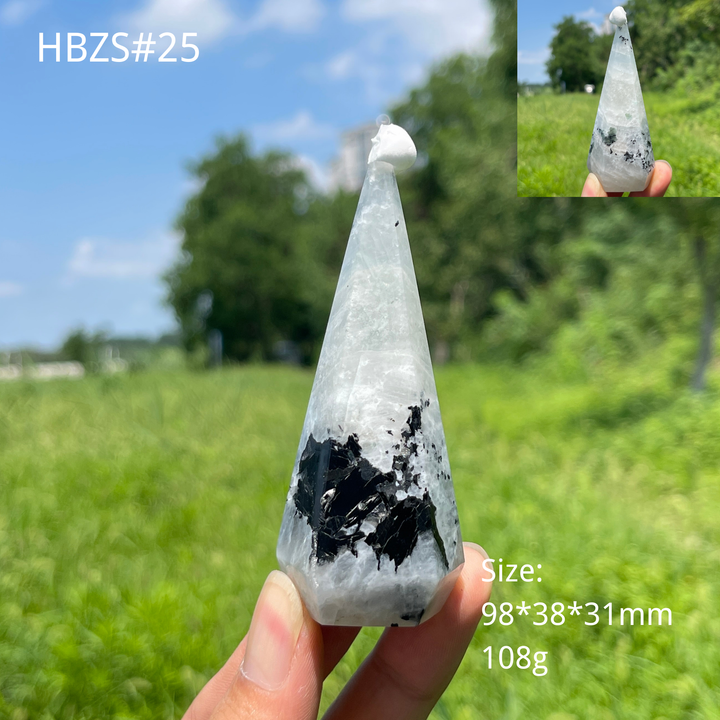 Unique,Natural Crystal Rainbow Moonstone Diamond Tower