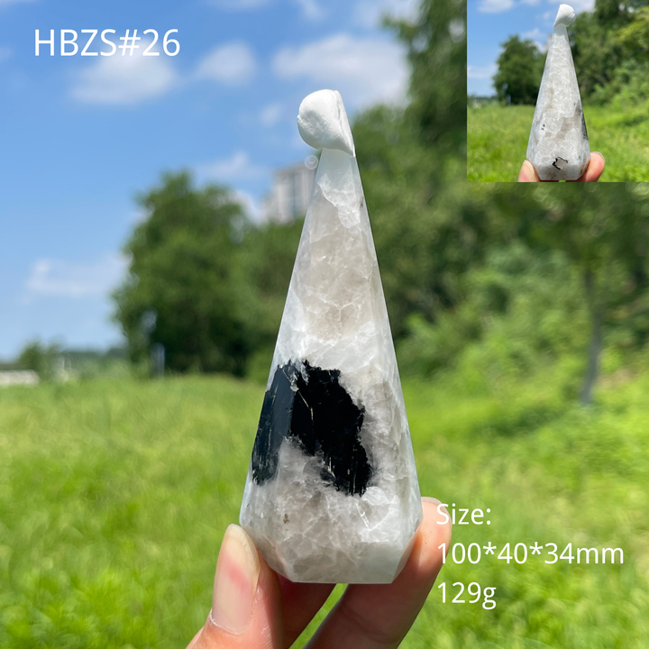 Unique,Natural Crystal Rainbow Moonstone Diamond Tower