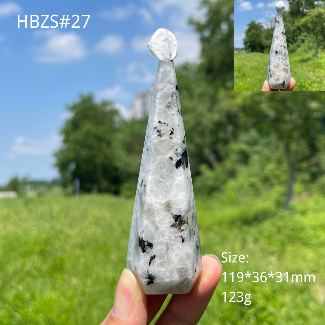Unique,Natural Crystal Rainbow Moonstone Diamond Tower
