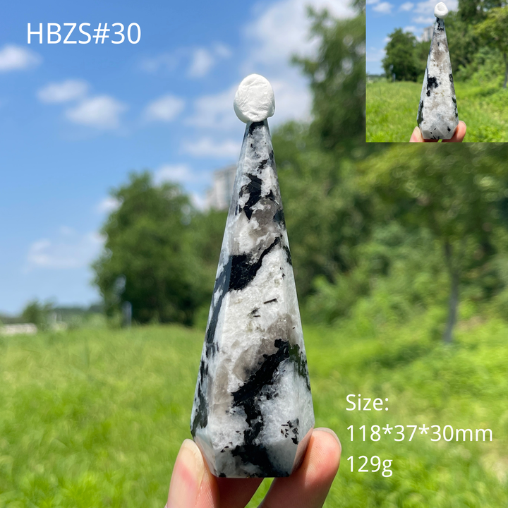 Unique,Natural Crystal Rainbow Moonstone Diamond Tower