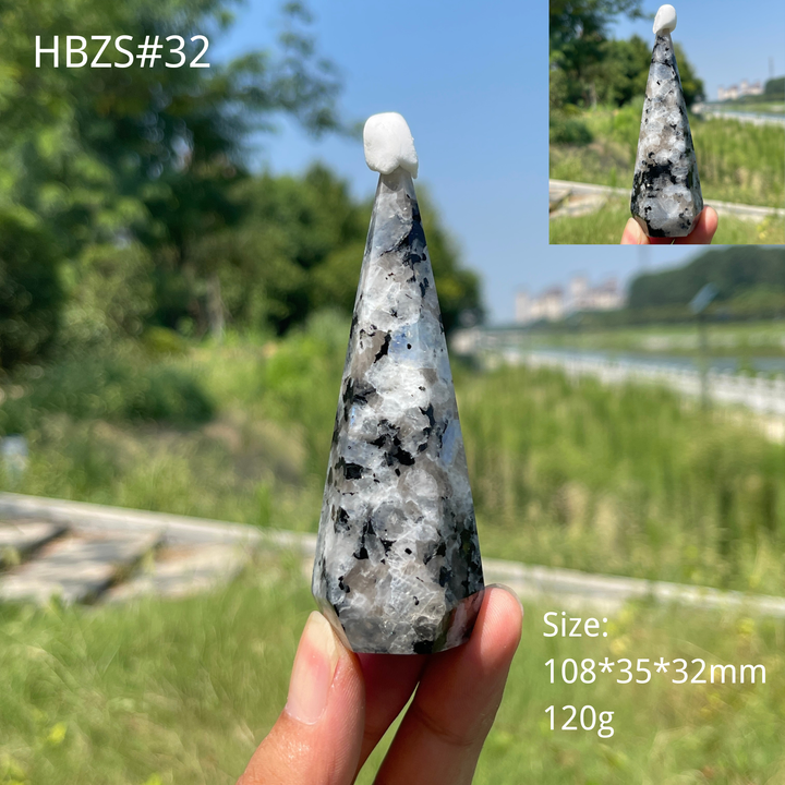 Unique,Natural Crystal Rainbow Moonstone Diamond Tower