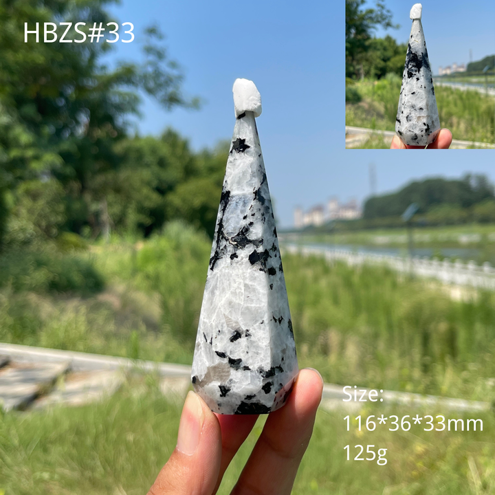 Unique,Natural Crystal Rainbow Moonstone Diamond Tower