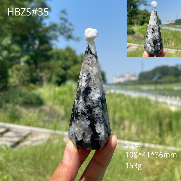 Unique,Natural Crystal Rainbow Moonstone Diamond Tower