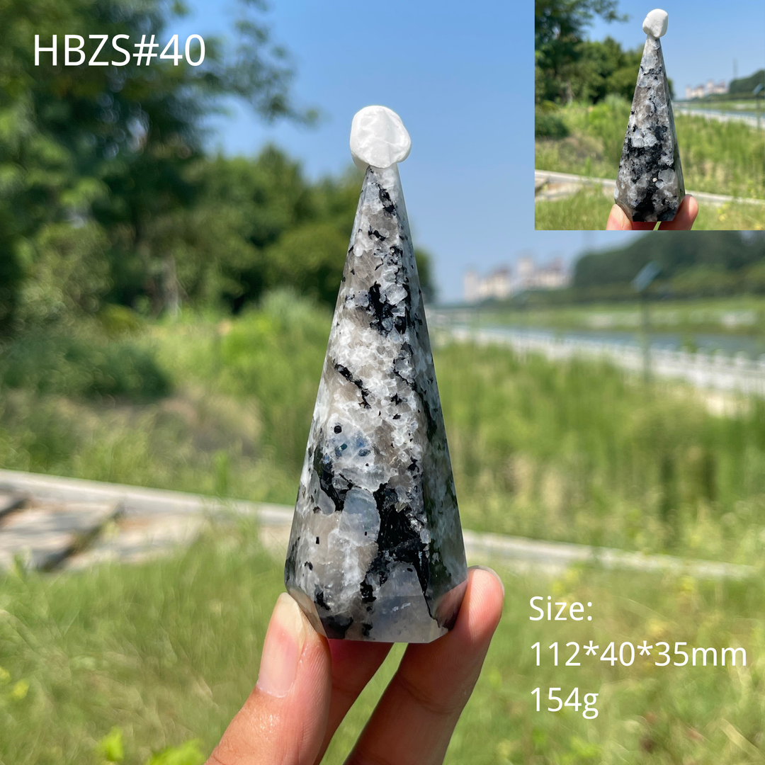 Unique,Natural Crystal Rainbow Moonstone Diamond Tower