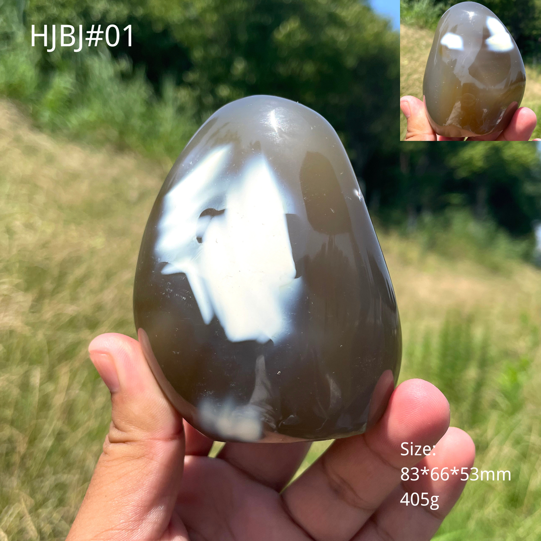 Unique,Natural Crystal Orca Agate Ornament