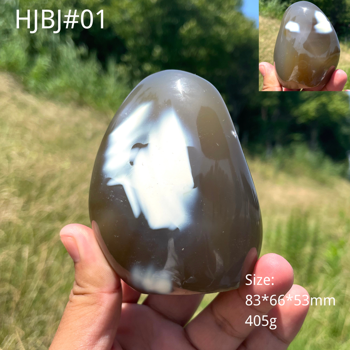 Unique,Natural Crystal Orca Agate Ornament