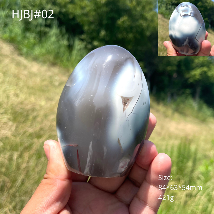 Unique,Natural Crystal Orca Agate Ornament