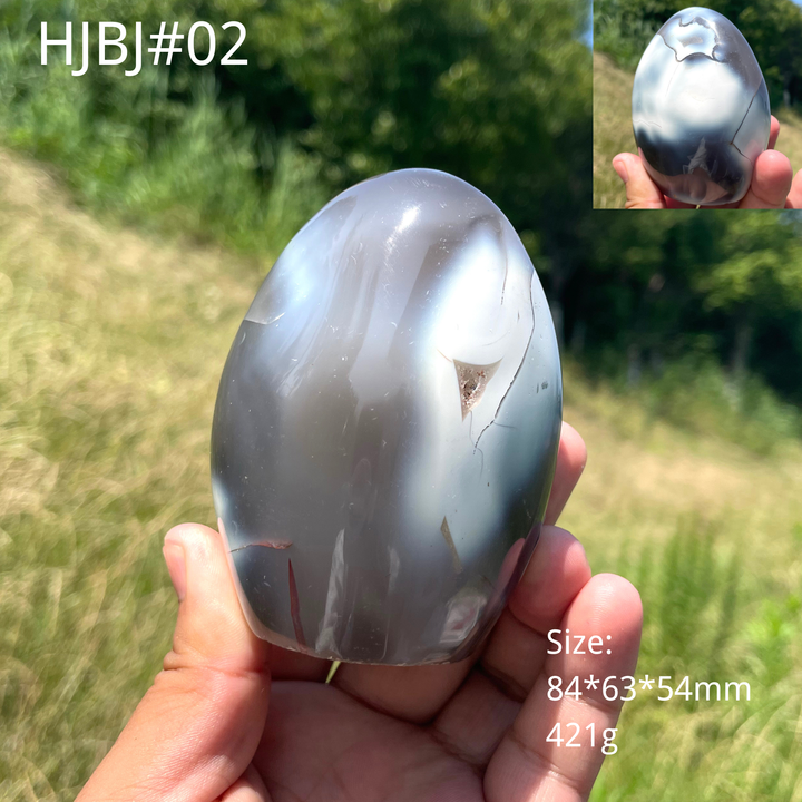 Unique,Natural Crystal Orca Agate Ornament