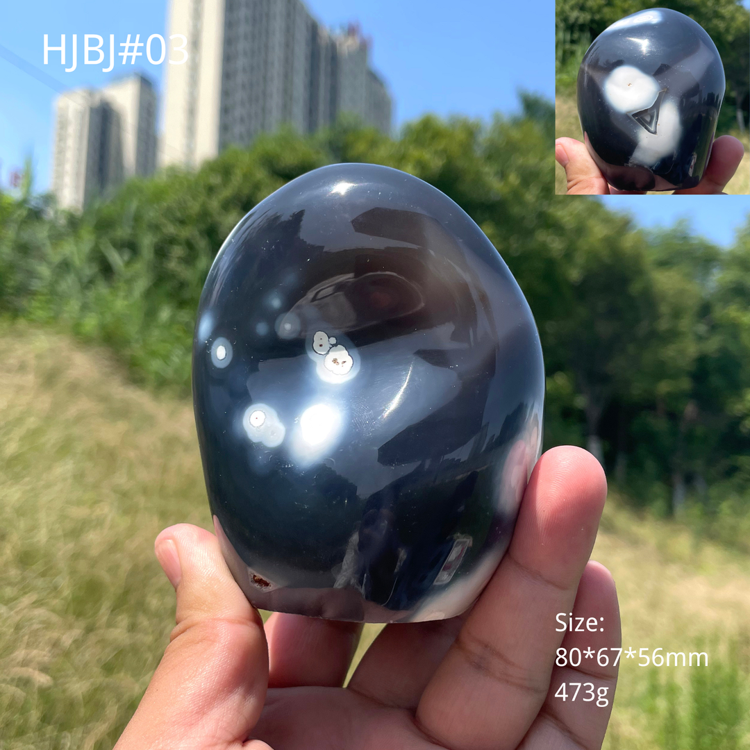 Unique,Natural Crystal Orca Agate Ornament