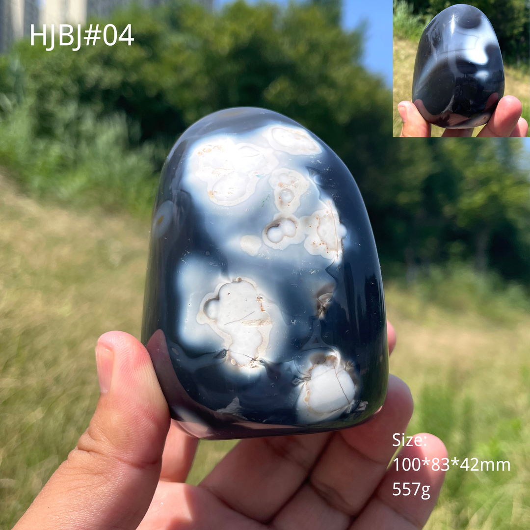 Unique,Natural Crystal Orca Agate Ornament