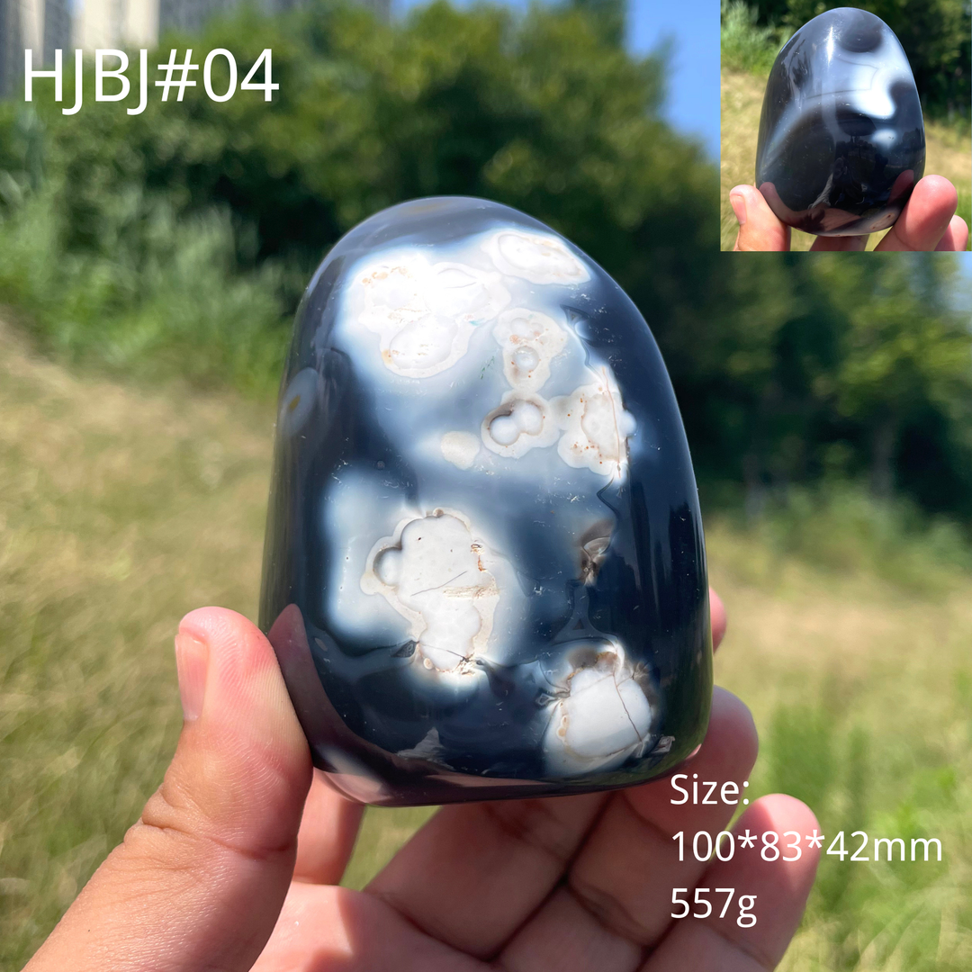 Unique,Natural Crystal Orca Agate Ornament