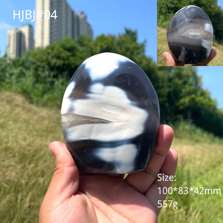 Unique,Natural Crystal Orca Agate Ornament