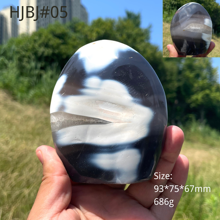 Unique,Natural Crystal Orca Agate Ornament
