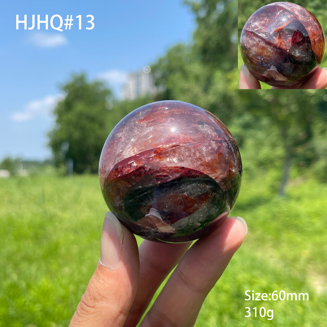 Esfera de Cristal de Cuarzo de Fuego Natural y Único