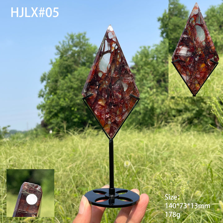 Unique,A Slightly Imperfect Natural Fire Quartz Crystal Diamond Slice