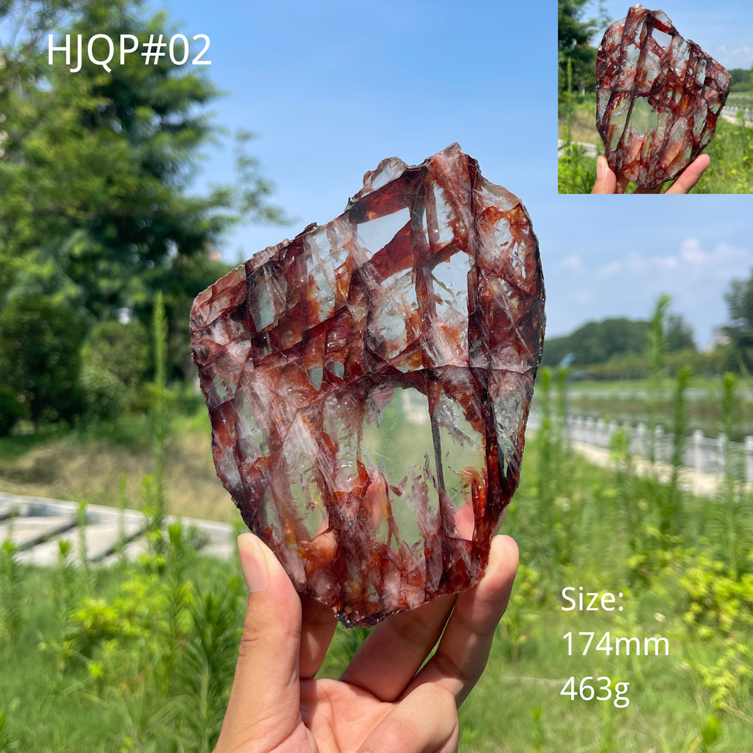 Unique,Natural Crystal Fiery Fire Quartz Slice