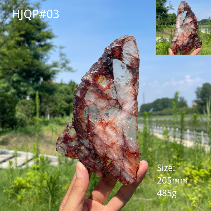 Unique,Natural Crystal Fiery Fire Quartz Slice