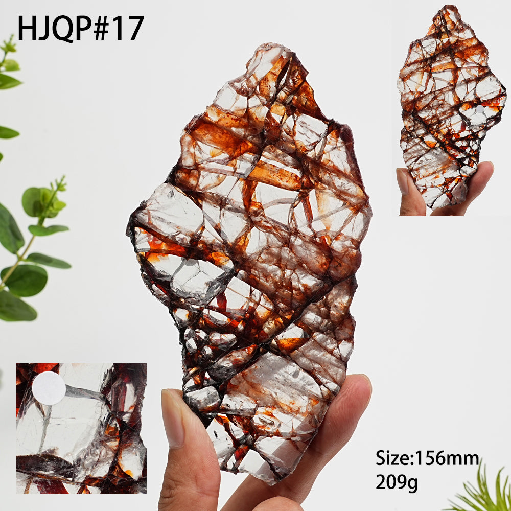 Unique,A Slightly Imperfect Natural Vibrant Fire Quartz Slice