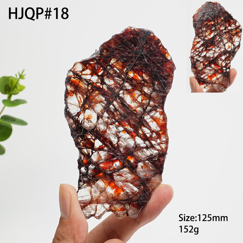 Unique,A Slightly Imperfect Natural Vibrant Fire Quartz Slice
