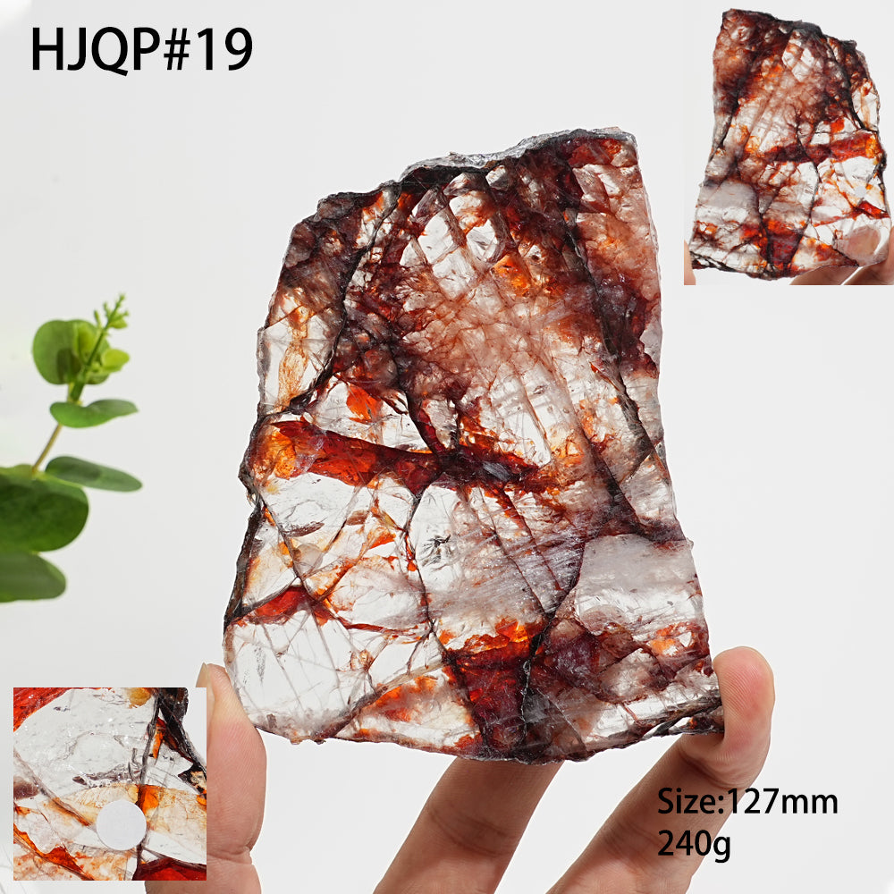 Unique,A Slightly Imperfect Natural Vibrant Fire Quartz Slice