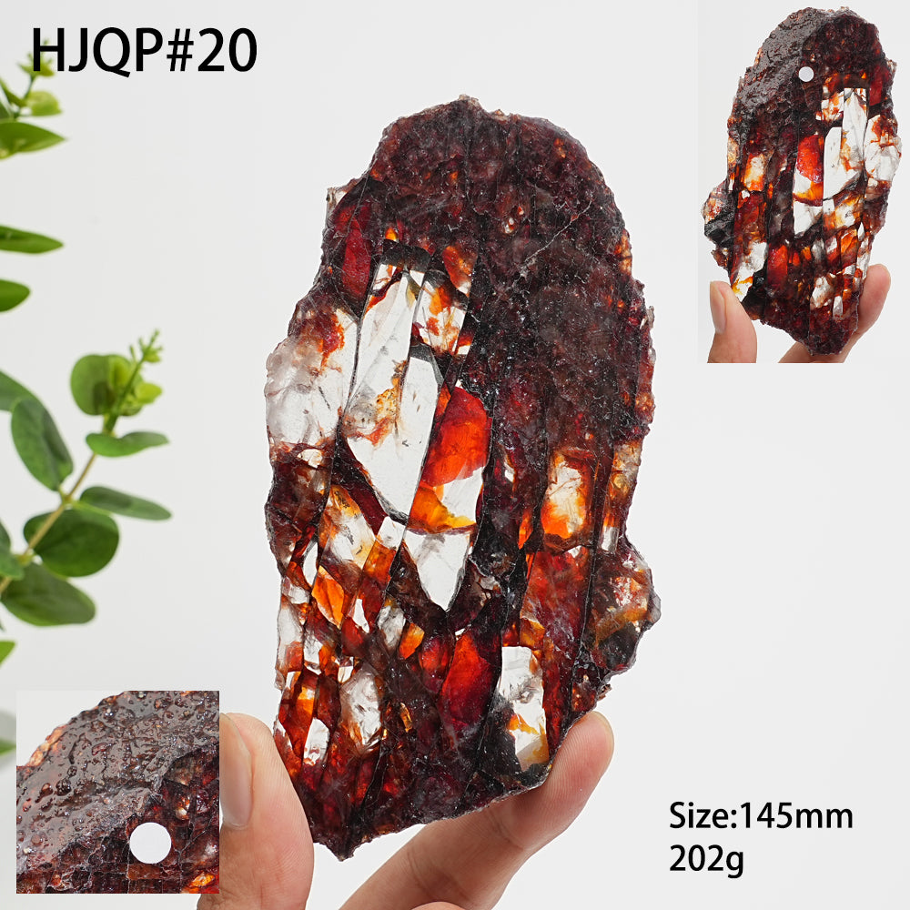 Unique,A Slightly Imperfect Natural Vibrant Fire Quartz Slice