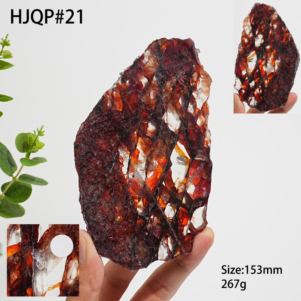 Unique,A Slightly Imperfect Natural Vibrant Fire Quartz Slice