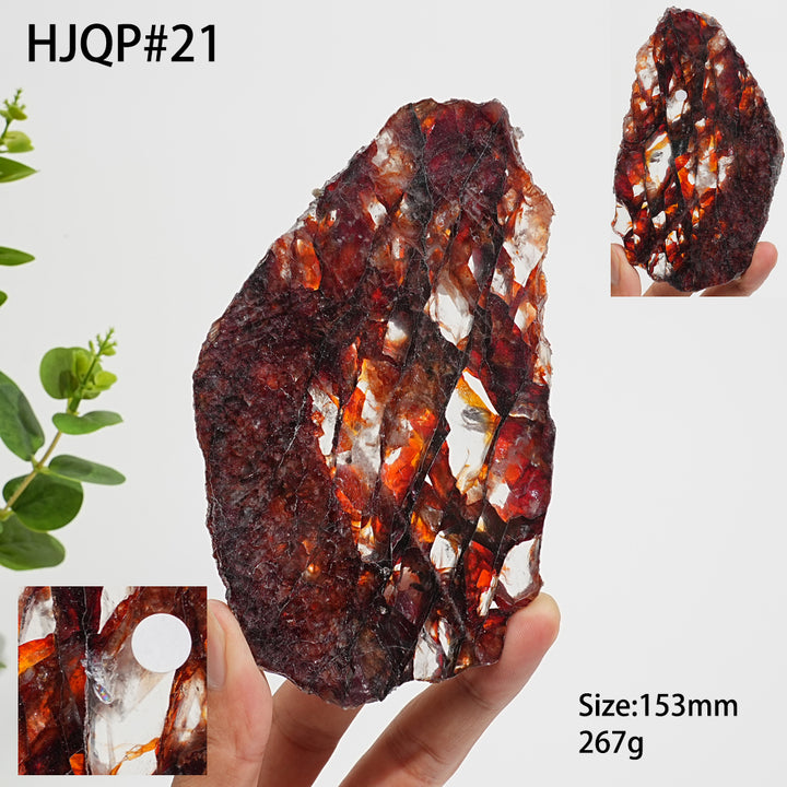 Unique,A Slightly Imperfect Natural Vibrant Fire Quartz Slice