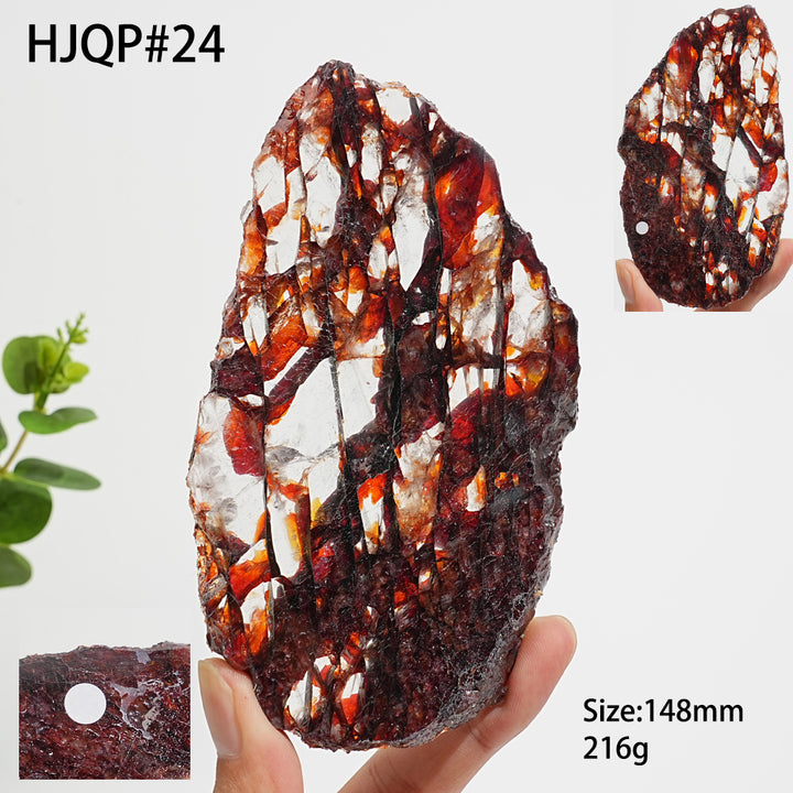 Unique,A Slightly Imperfect Natural Vibrant Fire Quartz Slice