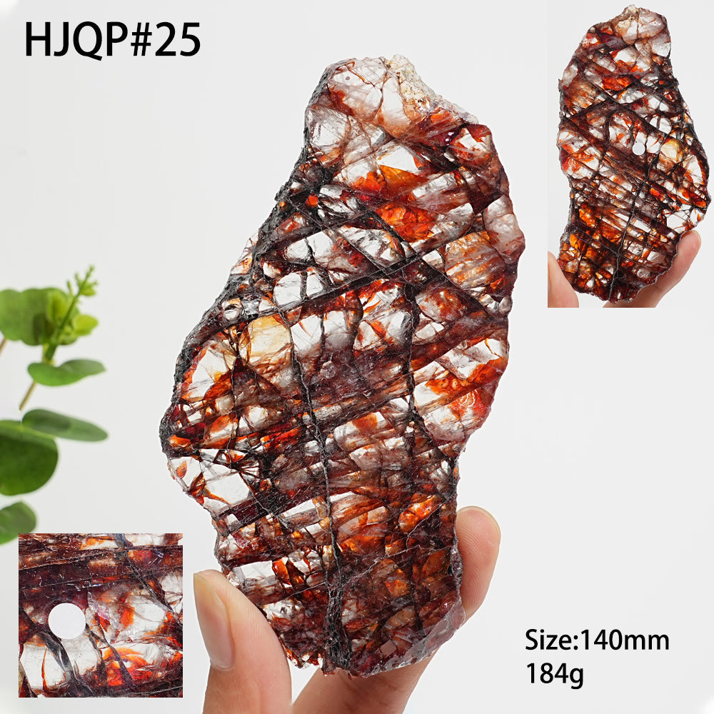 Unique,A Slightly Imperfect Natural Vibrant Fire Quartz Slice