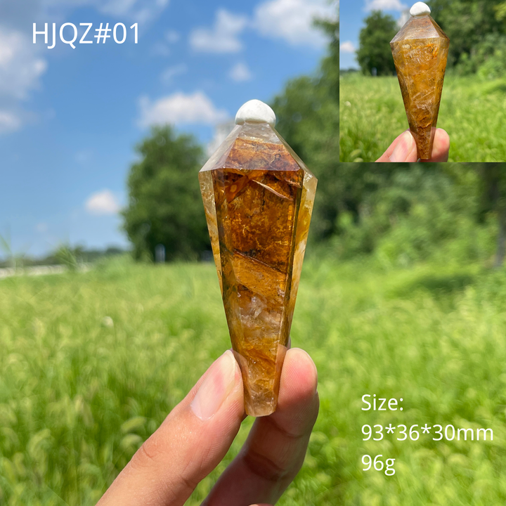 Unique,Natural Crystal Golden Healer Wand