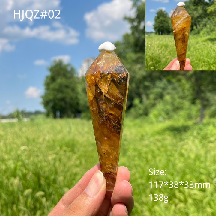 Unique,Natural Crystal Golden Healer Wand