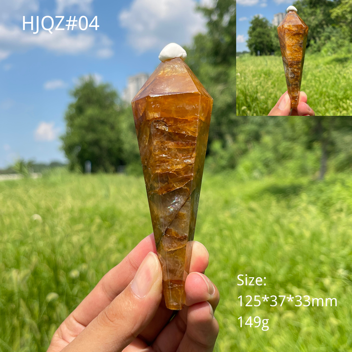 Unique,Natural Crystal Golden Healer Wand
