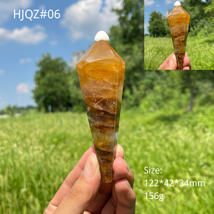 Unique,Natural Crystal Golden Healer Wand