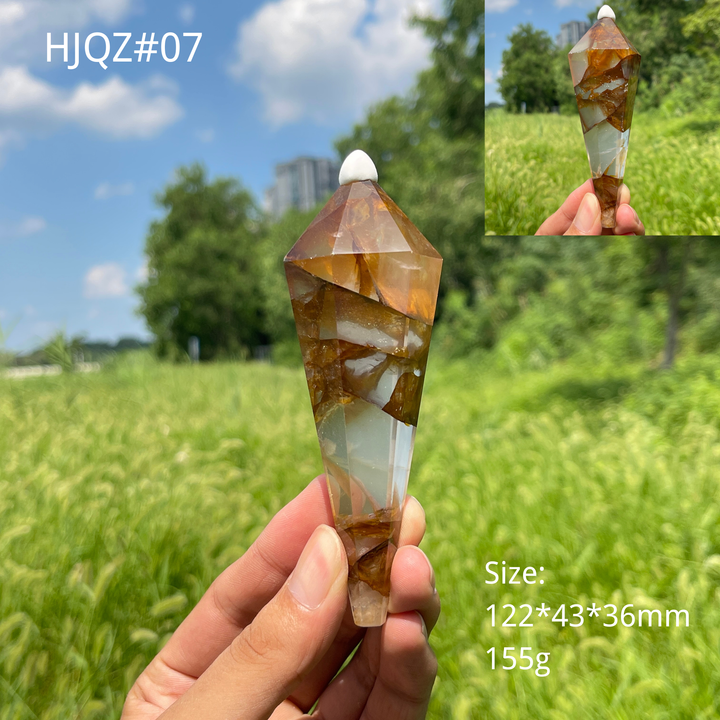 Unique,Natural Crystal Golden Healer Wand