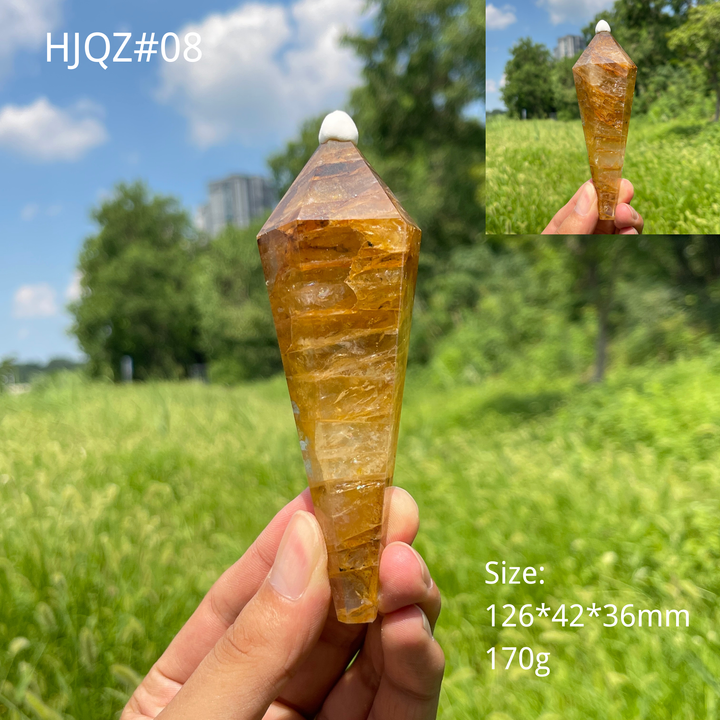 Unique,Natural Crystal Golden Healer Wand
