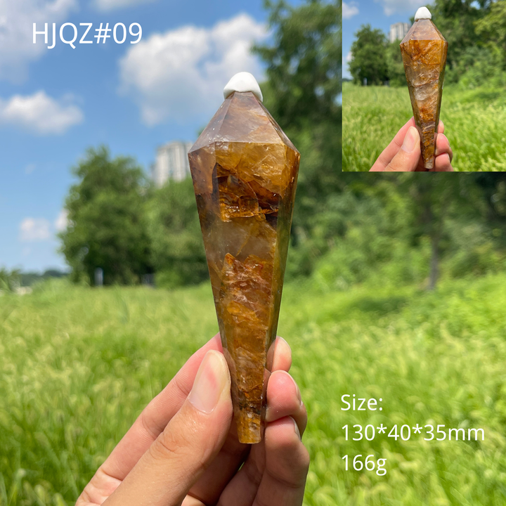 Unique,Natural Crystal Golden Healer Wand