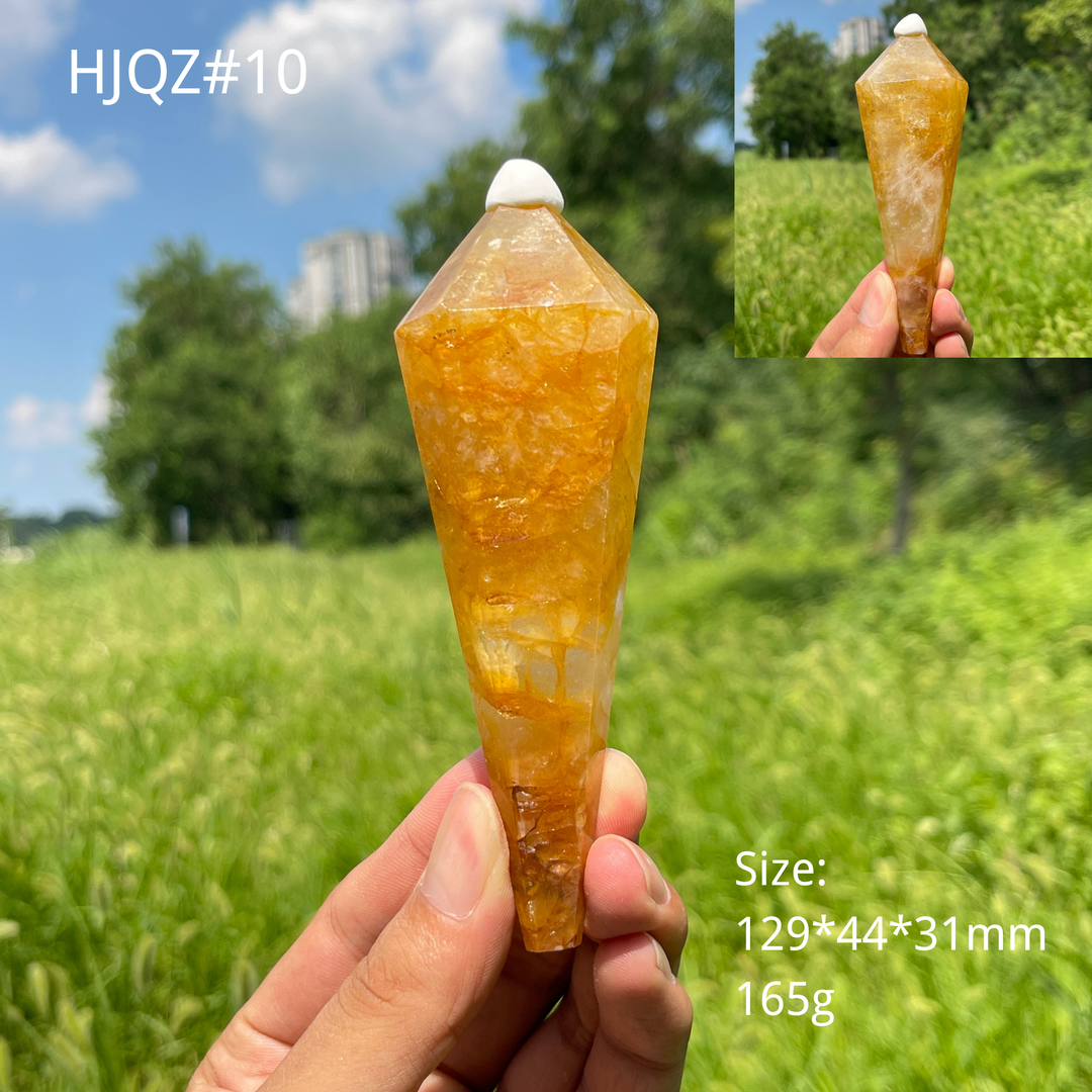 Unique,Natural Crystal Golden Healer Wand