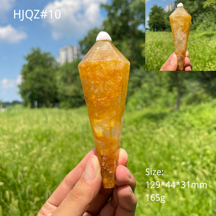 Unique,Natural Crystal Golden Healer Wand