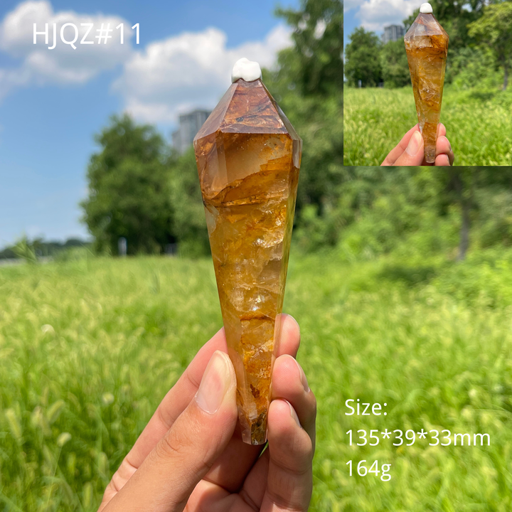 Unique,Natural Crystal Golden Healer Wand