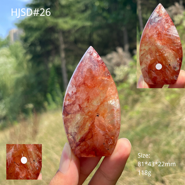 Unique,A Slightly Imperfect Natural Fire Quartz Crystal Teardrop