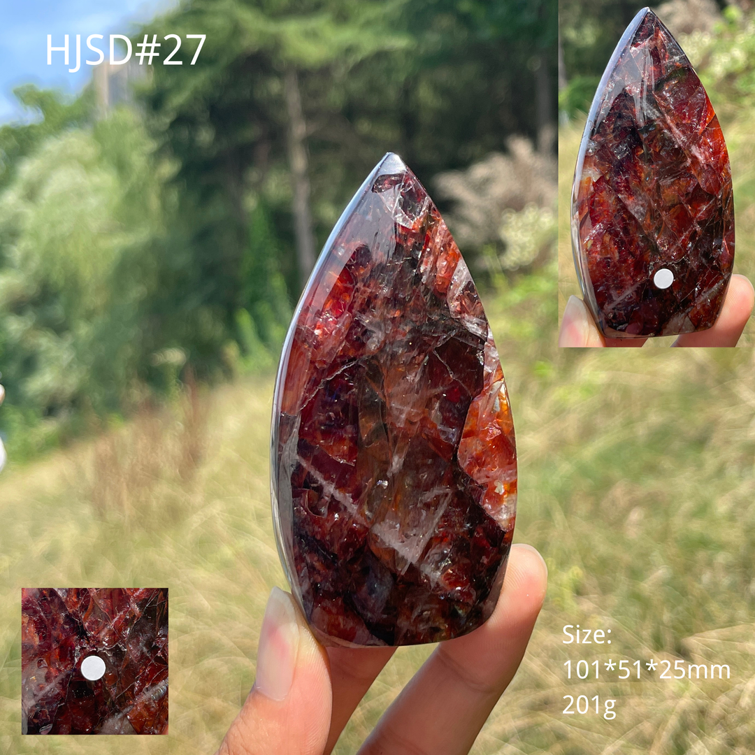 Unique,A Slightly Imperfect Natural Fire Quartz Crystal Teardrop