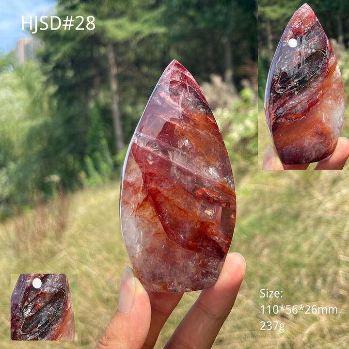 Unique,A Slightly Imperfect Natural Fire Quartz Crystal Teardrop