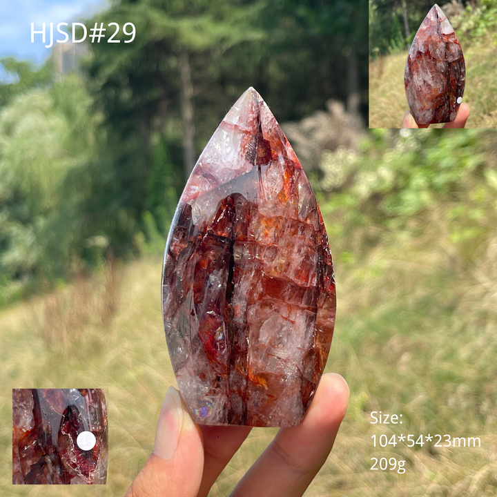 Unique,A Slightly Imperfect Natural Fire Quartz Crystal Teardrop