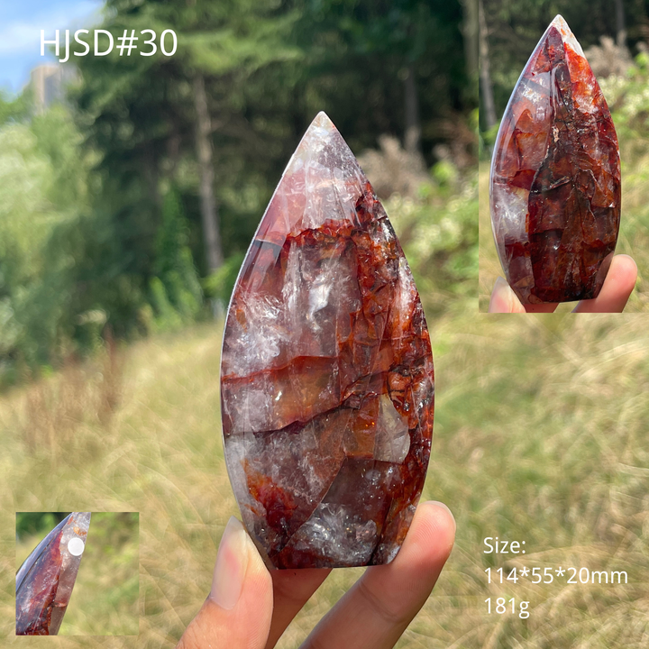 Unique,A Slightly Imperfect Natural Fire Quartz Crystal Teardrop