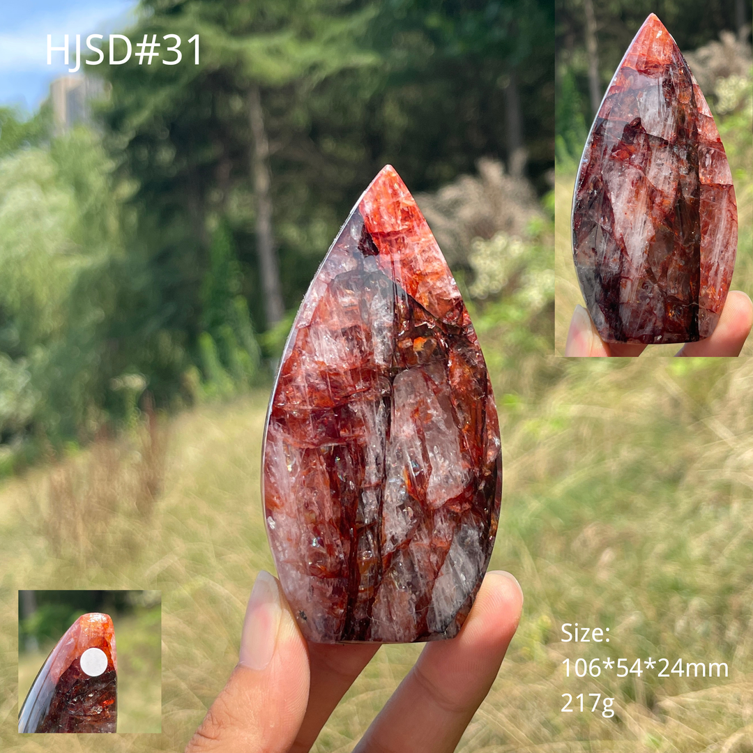 Unique,A Slightly Imperfect Natural Fire Quartz Crystal Teardrop