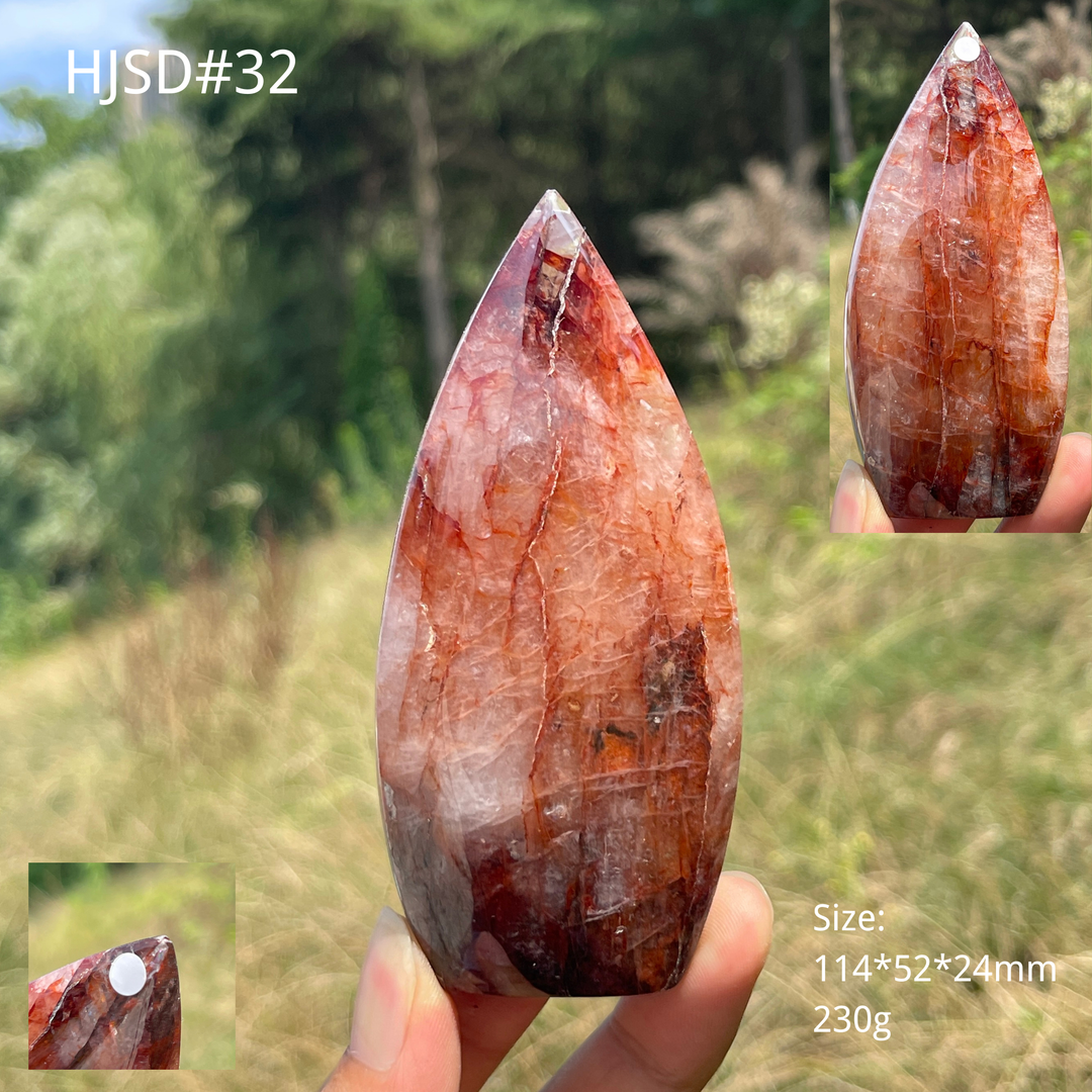 Unique,A Slightly Imperfect Natural Fire Quartz Crystal Teardrop