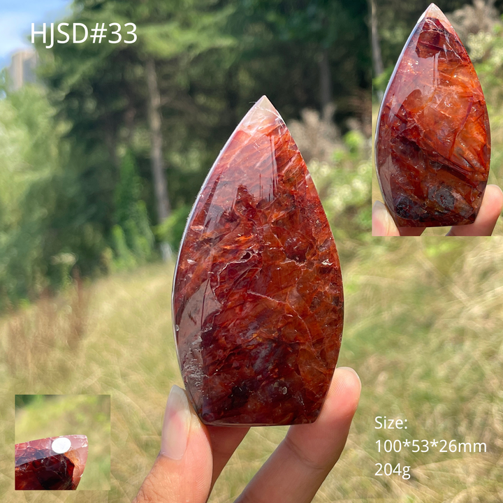 Unique,A Slightly Imperfect Natural Fire Quartz Crystal Teardrop