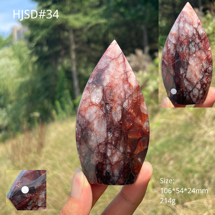Unique,A Slightly Imperfect Natural Fire Quartz Crystal Teardrop
