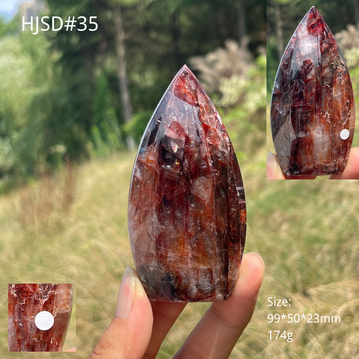 Unique,A Slightly Imperfect Natural Fire Quartz Crystal Teardrop
