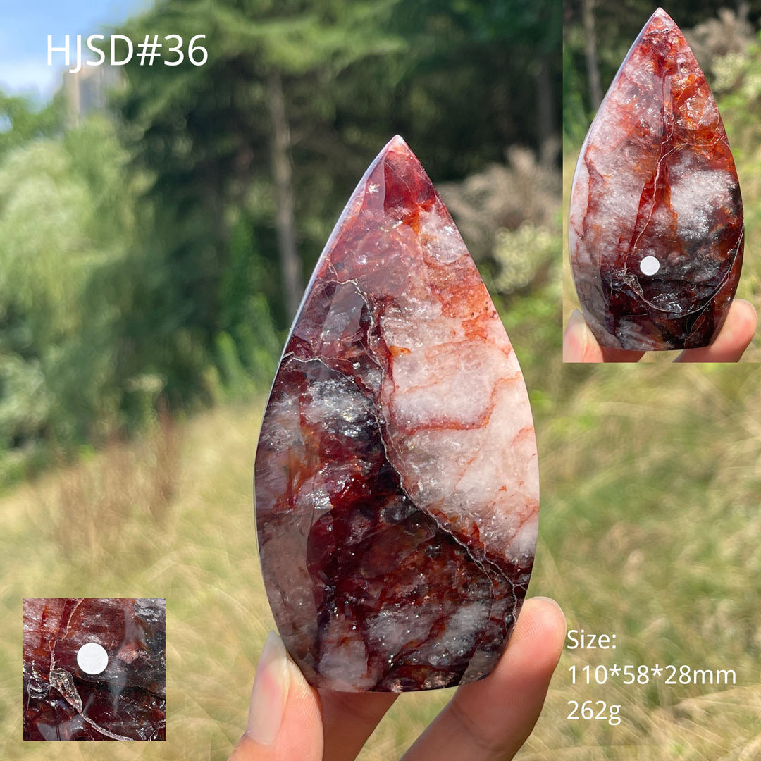 Unique,A Slightly Imperfect Natural Fire Quartz Crystal Teardrop